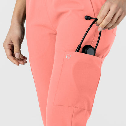 W123 5045 Women's Flex-n-Reach Track Scrub Pants Paradise Pink
