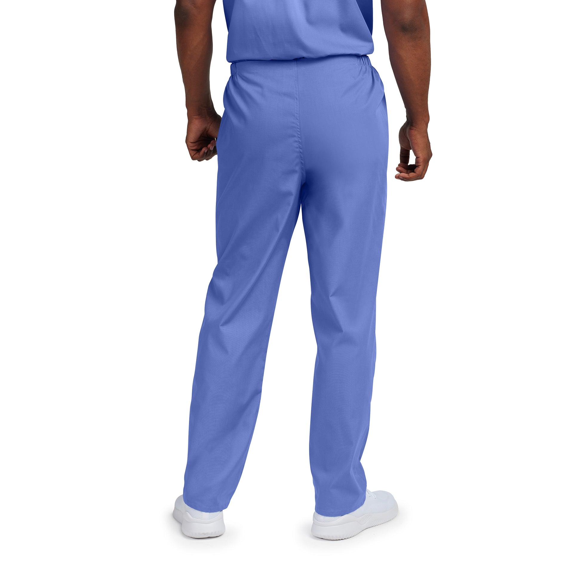 Scrub Zone LB411 Unisex No Pocket Flex Waist Scrub Pants Ceil Blue Image