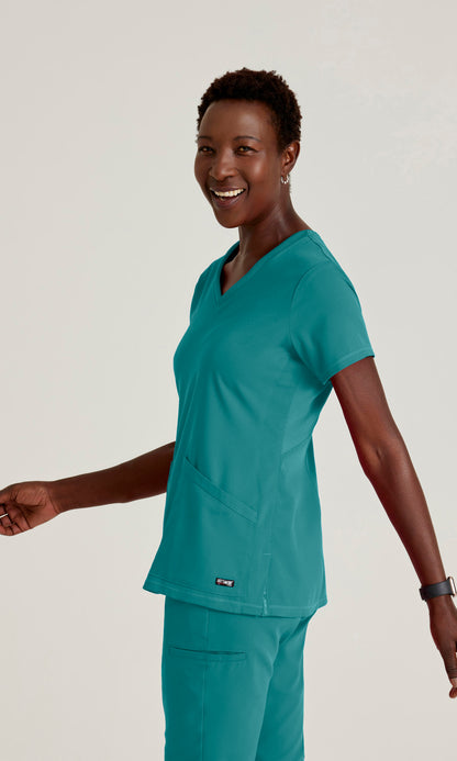 Grey's Anatomy Stretch GRST045 Serena Scrub Top Teal