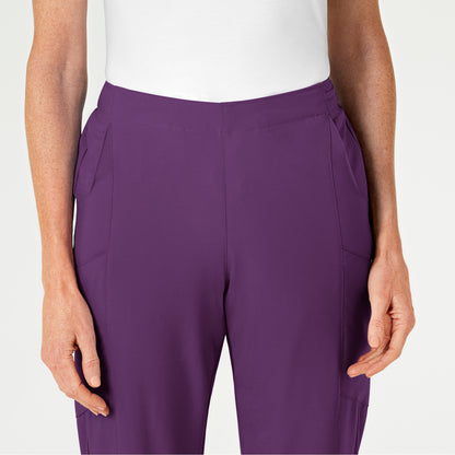 W123 5155 Flat Front Cargo Scrub Pants Eggplant Model Image Left Side | Wink