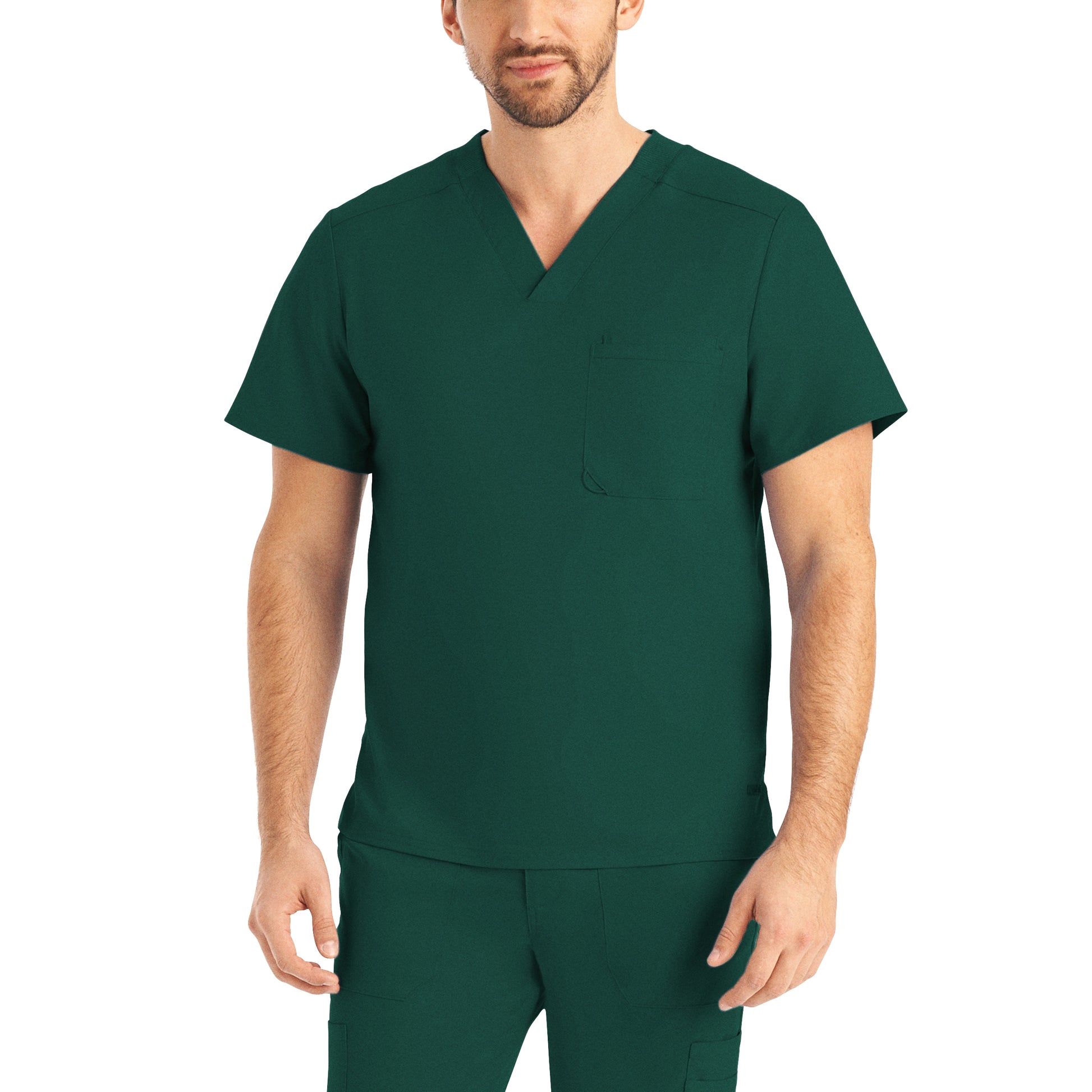 ProFlex LT108 Men's 2 Pocket V Neck Scrub Top Hunter Image