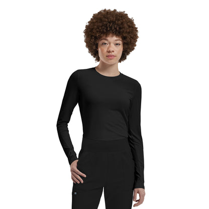 VIBE WT311 Women's 1 Pocket Long Sleeve Tee Black Image