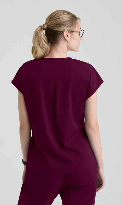 Grey's Anatomy Stretch GRST352 Lexi Top Wine - back