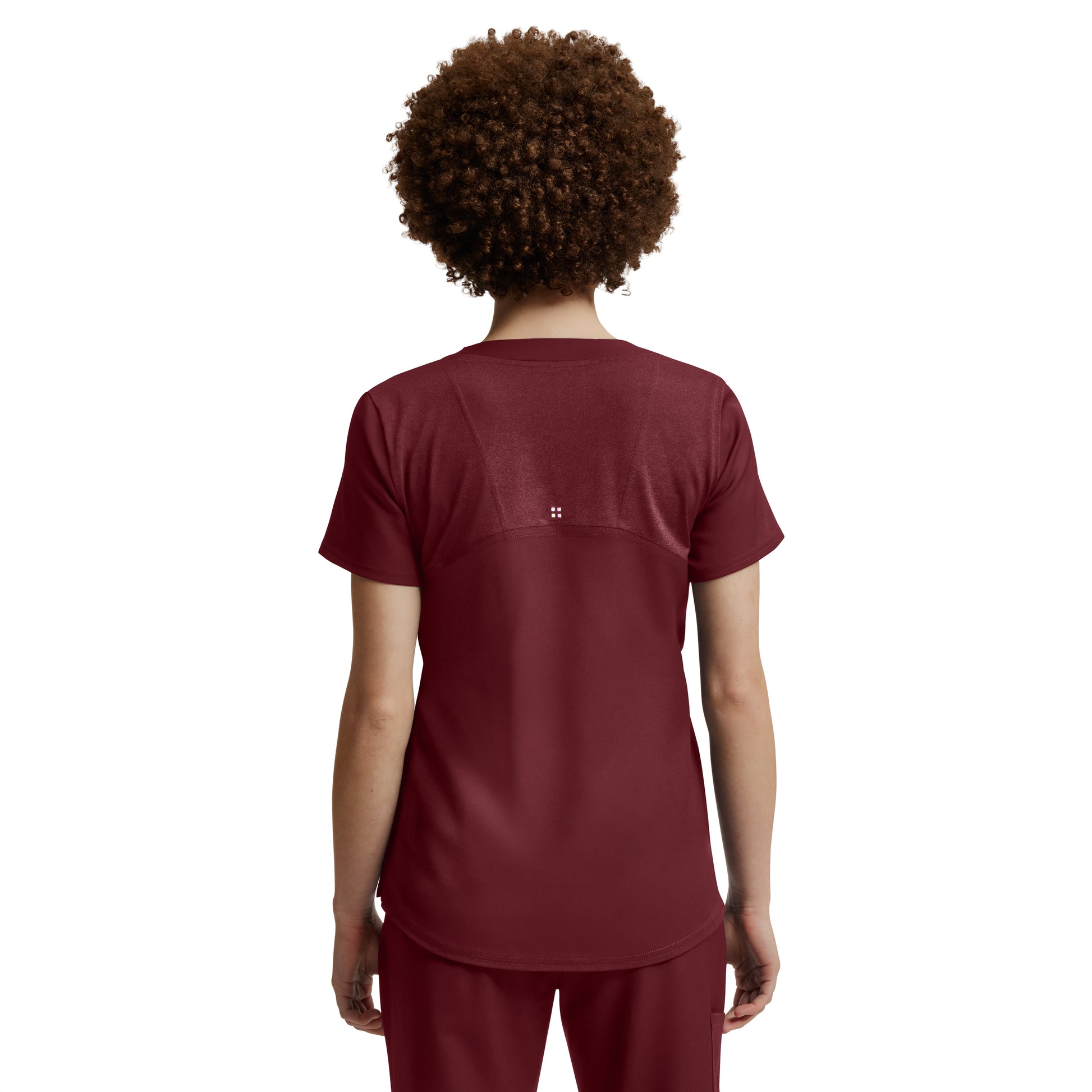 VIBE WT121 Women's 3 Pocket V Neck Scrub Top Wine Image