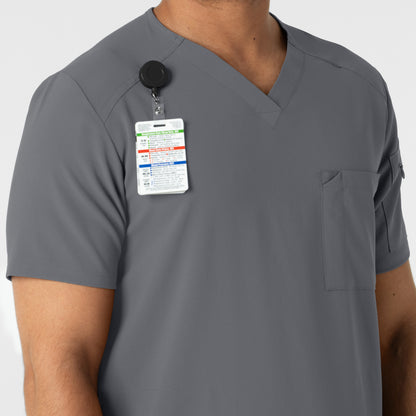 RENEW 6834 Men's V-Neck 5 Pocket Scrub Top Pewter Model Image Alternate | Wink