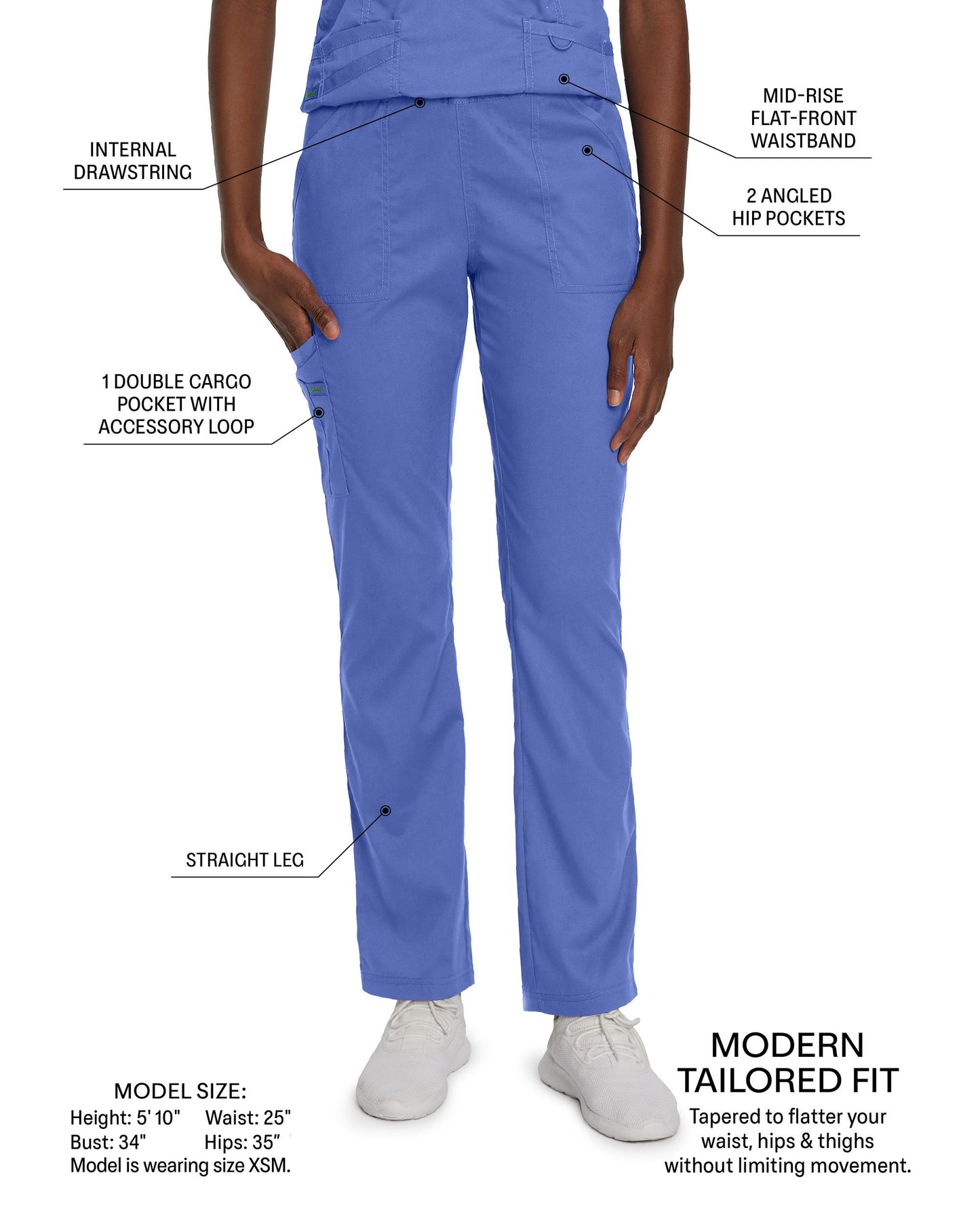 ProFlex 2042 Women's Cargo Scrub Pants Caribbean Image