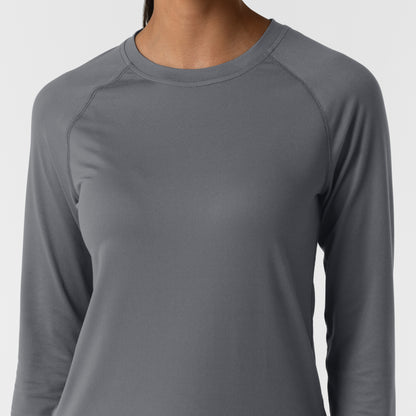 Layers 2139 Women's Watch Window Long Sleeve Underscrub Top Pewter
