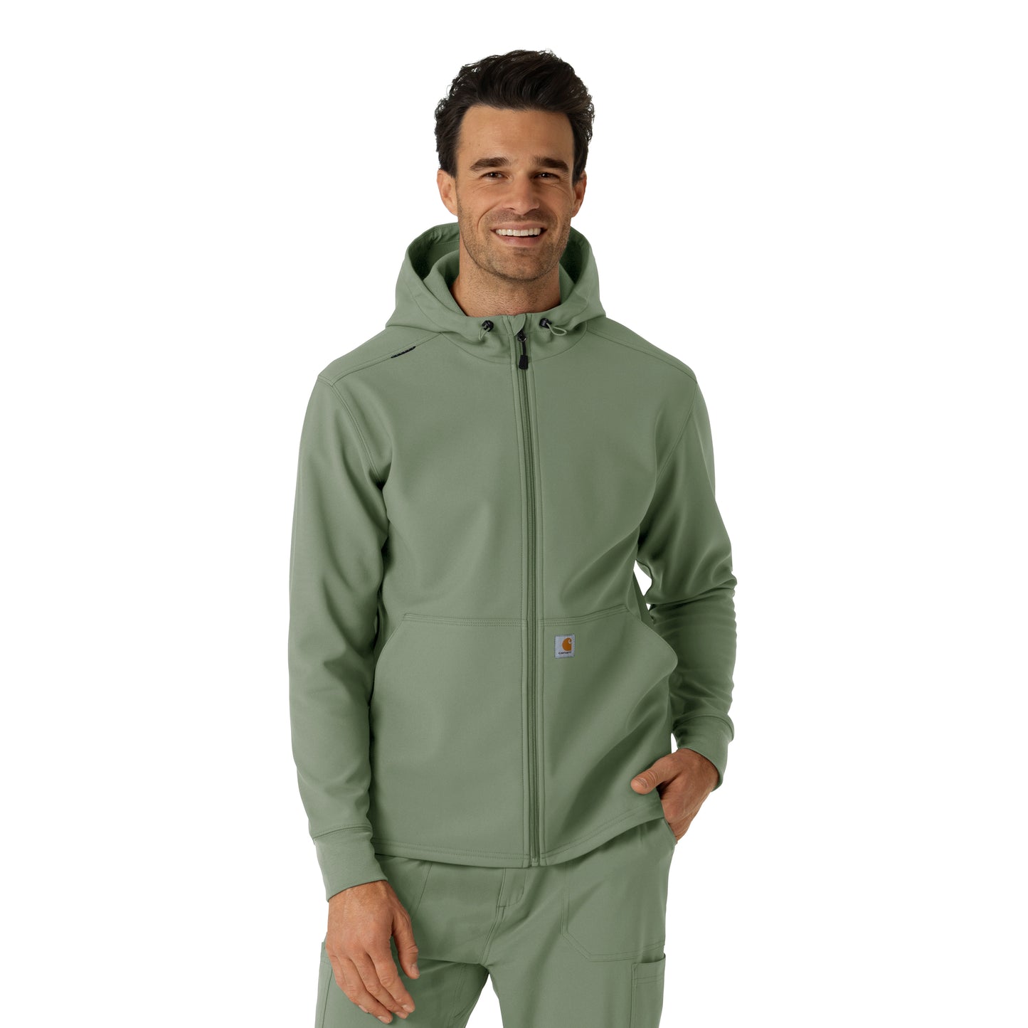 Layers C84023 Men's Bonded Fleece Hoodie Olive
