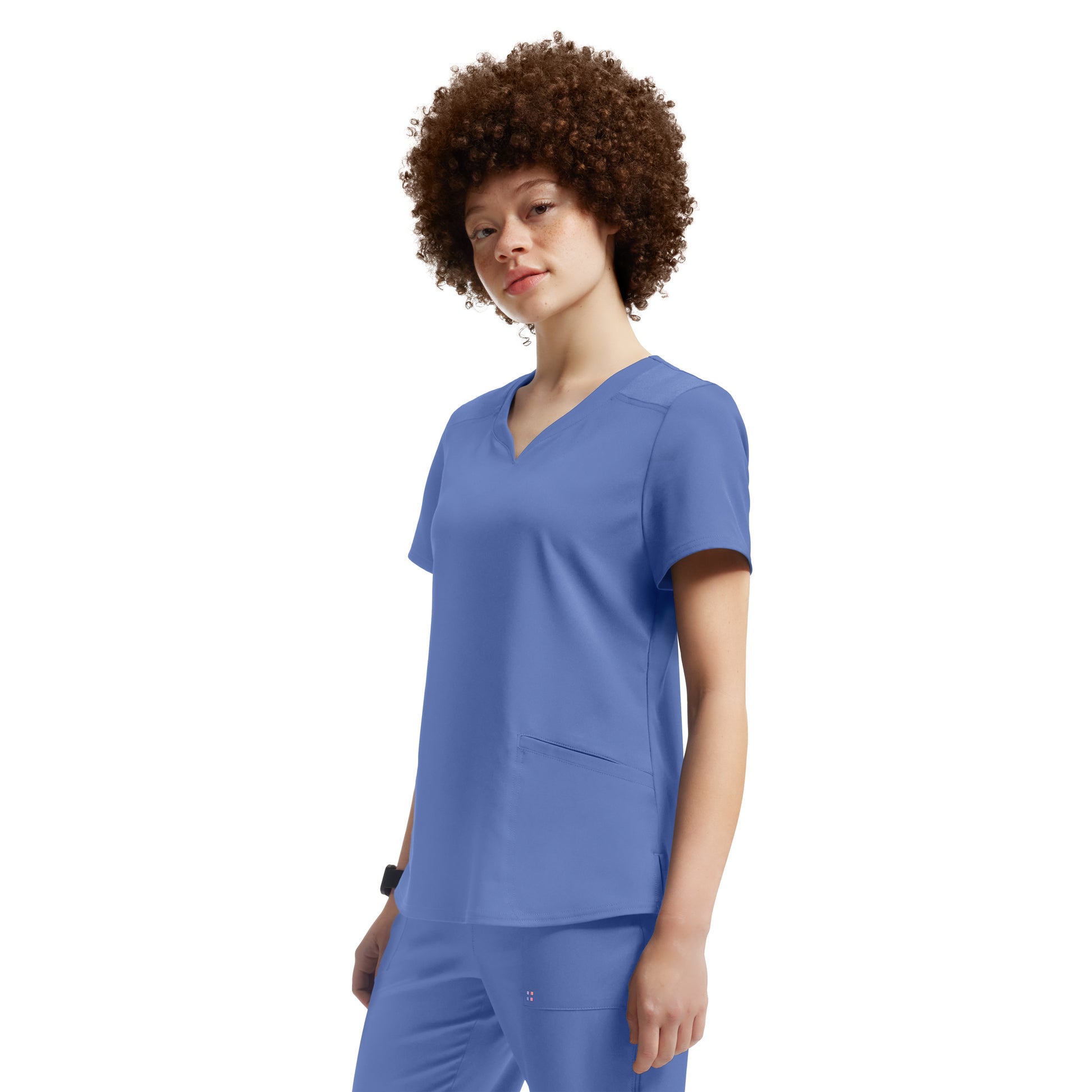 VIBE WT121 Women's 3 Pocket V Neck Scrub Top Ceil Image