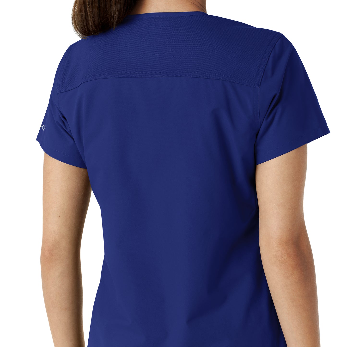 Force Essentials C12313 Women's V-Neck Knit Panel Scrub Top Galaxy Blue