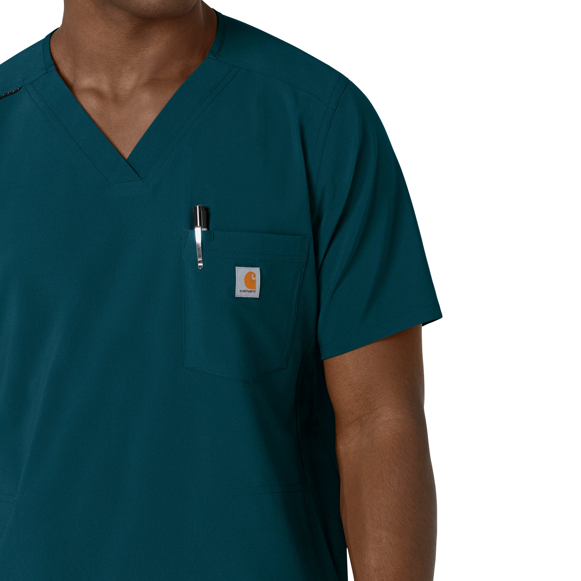 Force Cross-Flex C16410 Men's V-Neck Scrub Top Caribbean Model Image Alternate | Carhartt