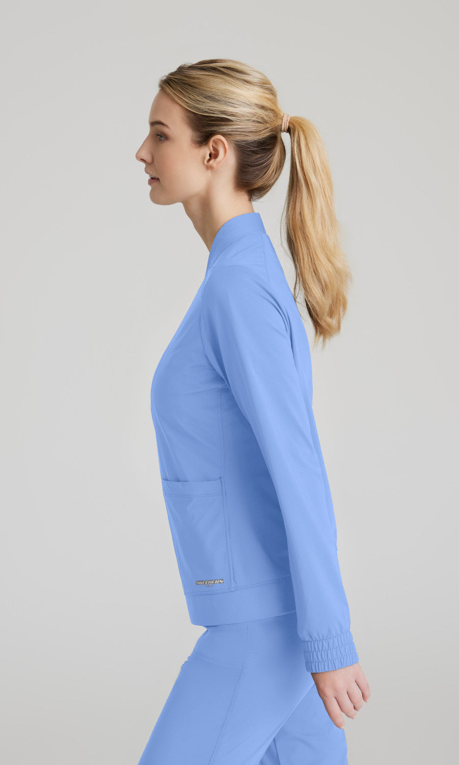 Skechers Slip-Ins Knits SKW919 Contour Knit Scrub Jacket Ciel Blue