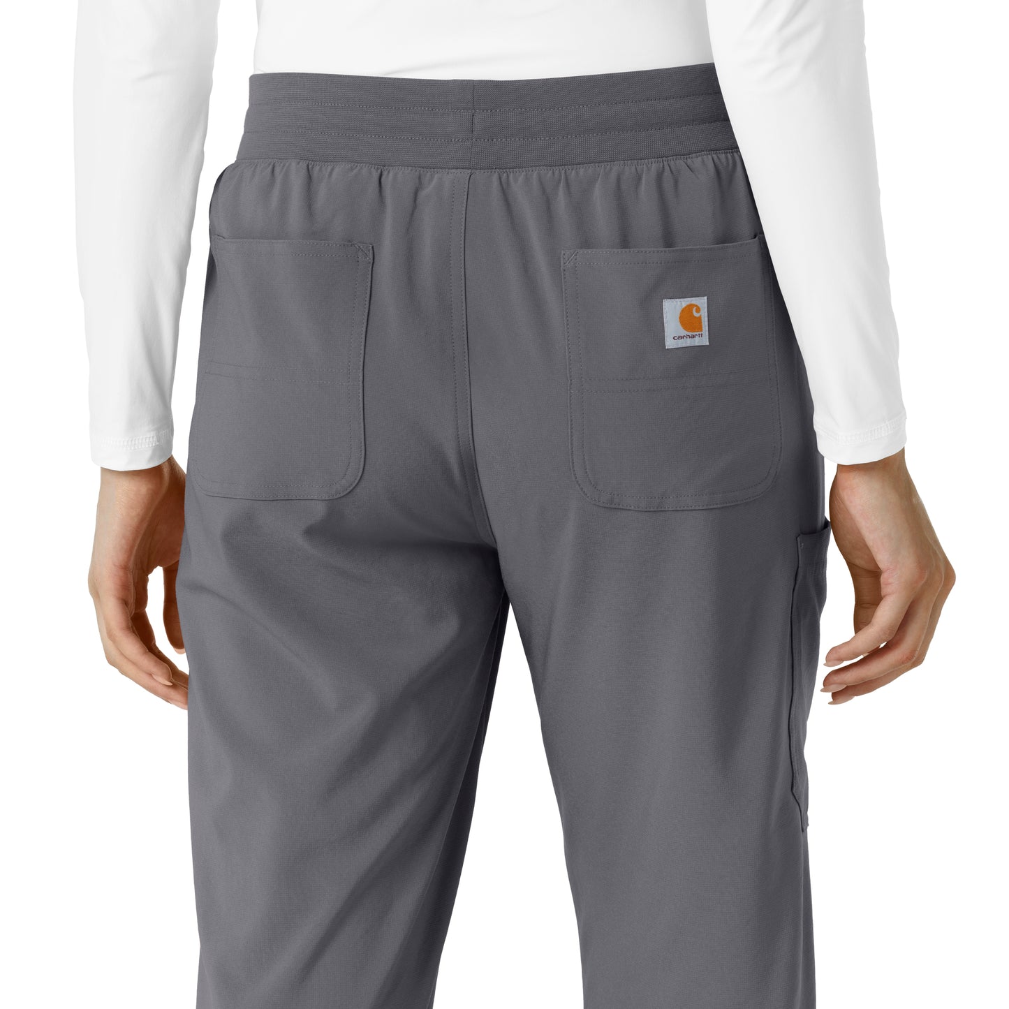 Force Cross-Flex C53310 Boot Cut Scrub Pants Pewter Model Image Alternate | Carhartt