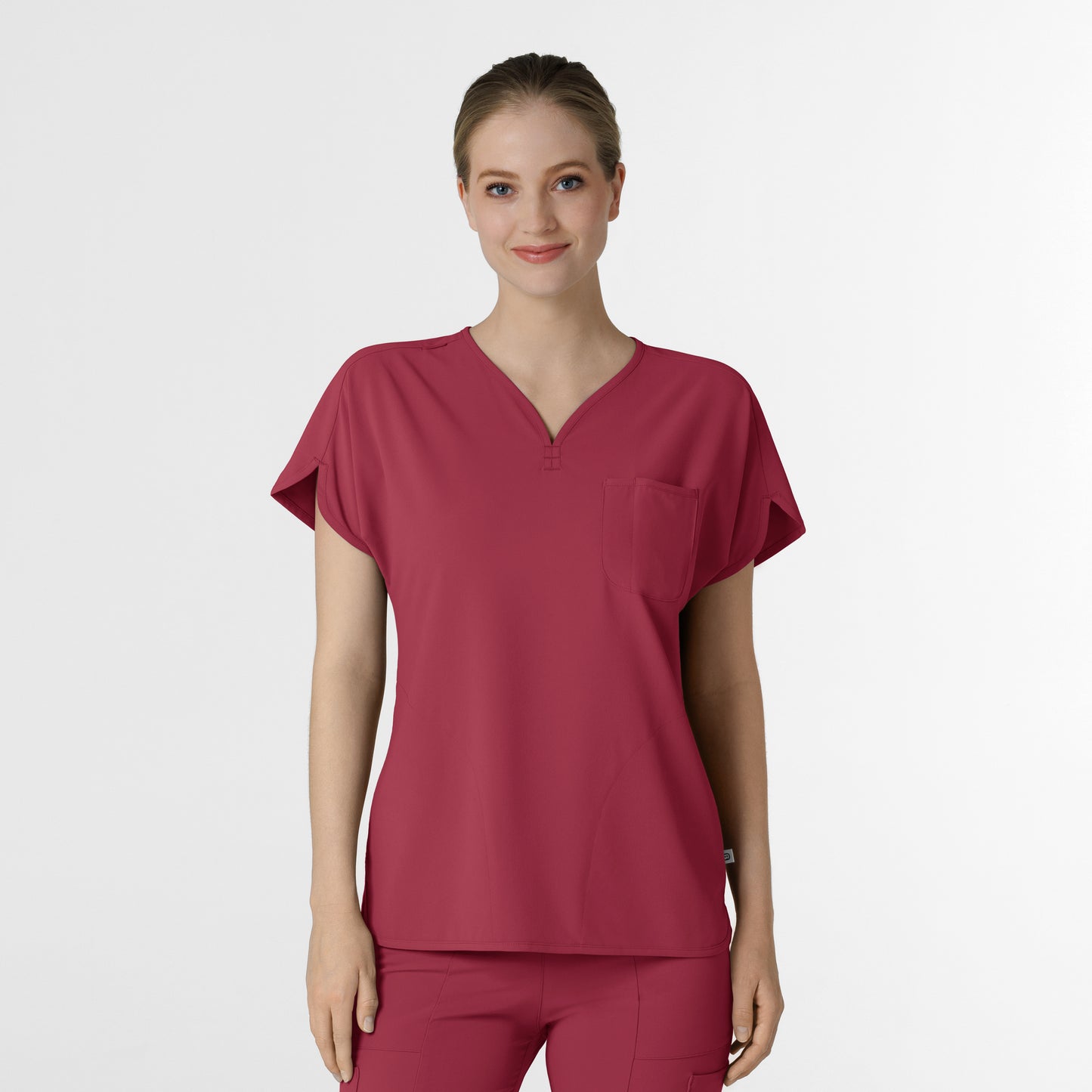 RENEW 6634 Women's Dolman Scrub Top Ruby