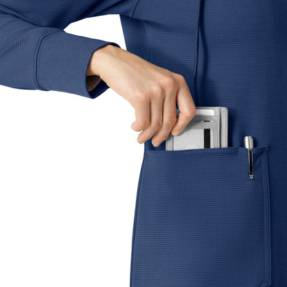 Layers C82008 Women's Full Zip Waffle Hoodie Navy