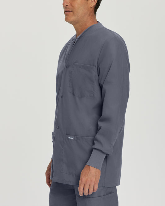 Essentials 7551 Men's 5 Pocket Warm Up Scrub Jacket Steel Grey Image