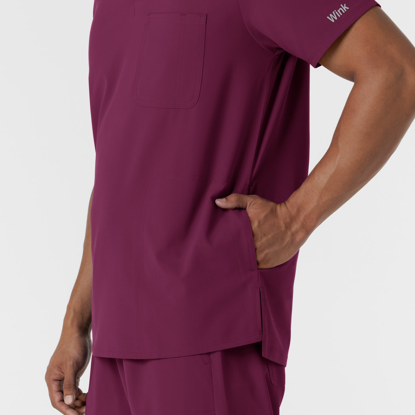 NURTUR 6380 Men's V-Neck Scrub Top Wine