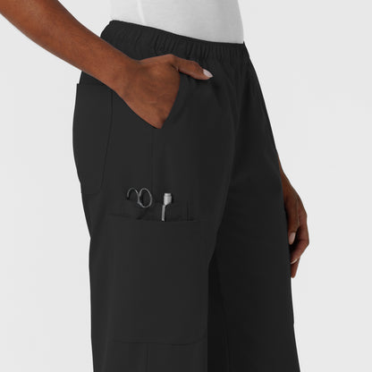 NURTUR 5180 Women's Straight Leg Cargo Scrub Pants Black