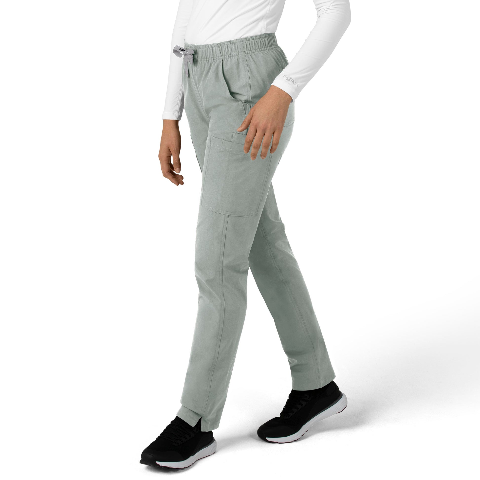 Force Essentials C51213 Straight Leg Scrub Pants Grey Model Image Right Side | Carhartt