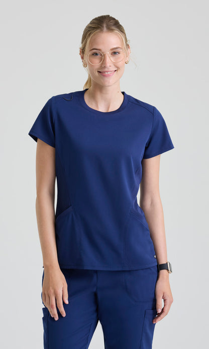 Grey's Anatomy Stretch GRST354 Lisa Top Indigo - front