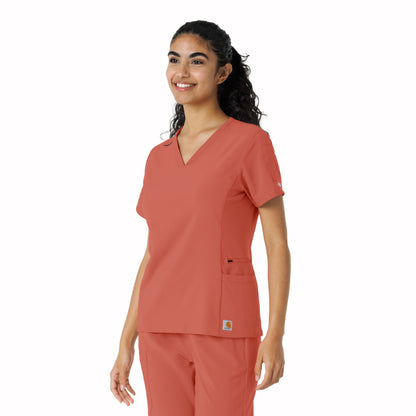 Force Cross-Flex C13310 Women's Knit Panel Scrub Top Dusty Cedar