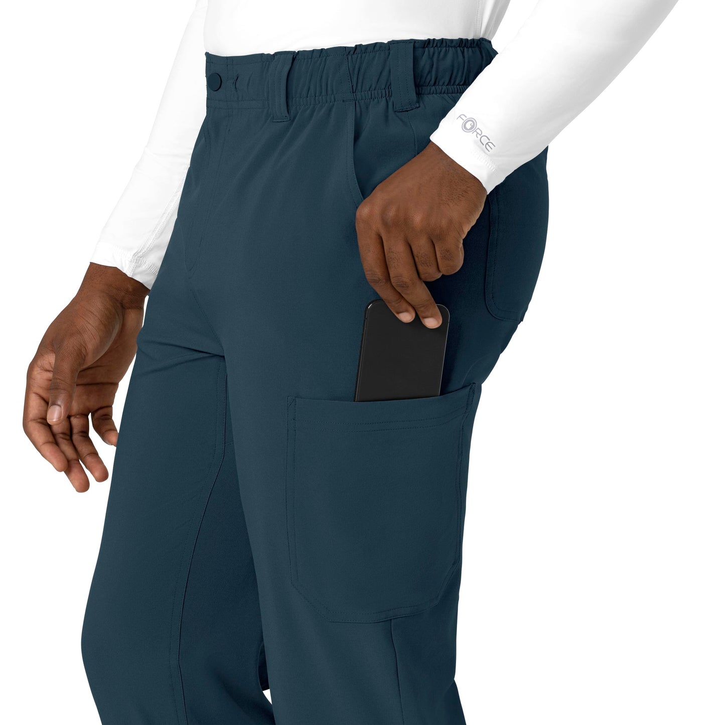 Force Cross-Flex C56410 Men's Straight Leg Scrub Pant Navy Model Image Alternate | Carhartt