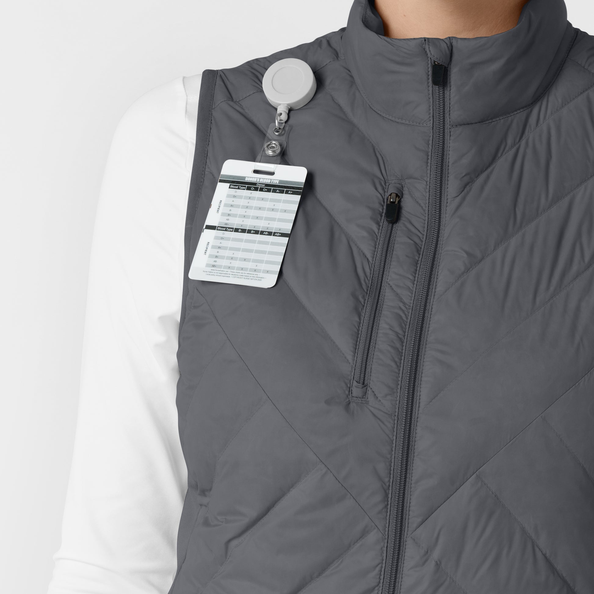 Layers 8277 Quilted Scrub Vest Pewter Model Image Alternate | Wink