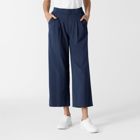 RENEW Edit 5354 Women's Cropped Wide Leg Scrub Trouser Navy