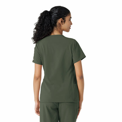 Force Cross-Flex C13310 Women's Knit Panel Scrub Top Olive