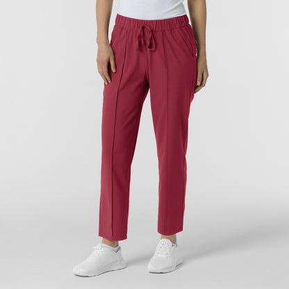 RENEW 5154 Women's Pintuck Scrub Pants Ruby