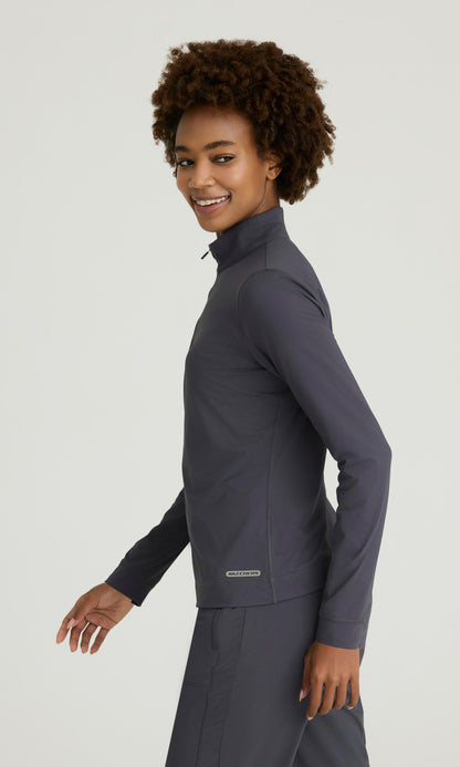 Skechers Slip-ins SKT274 Atlas Quarter Zip Knit Top Pewter