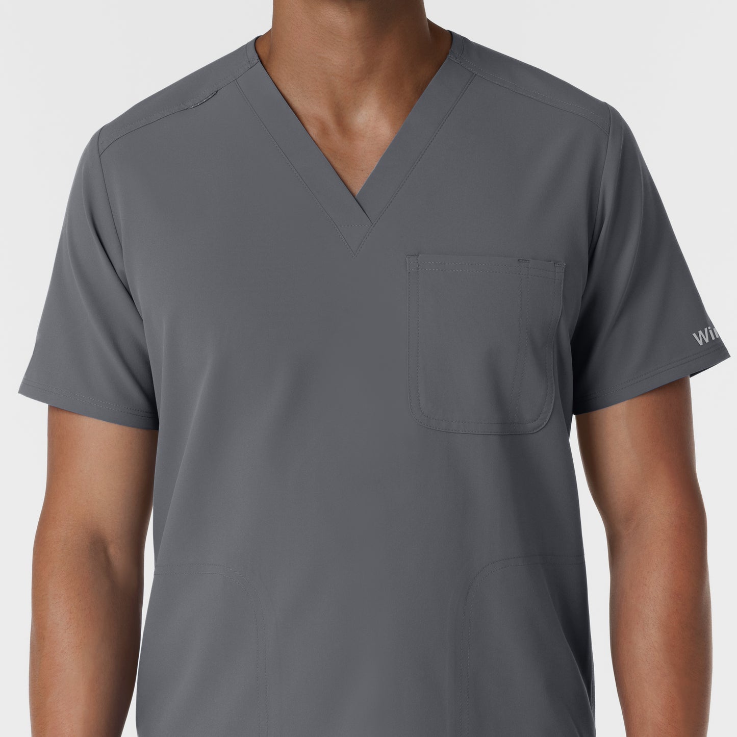 NURTUR 6380 Men's V-Neck Scrub Top Pewter