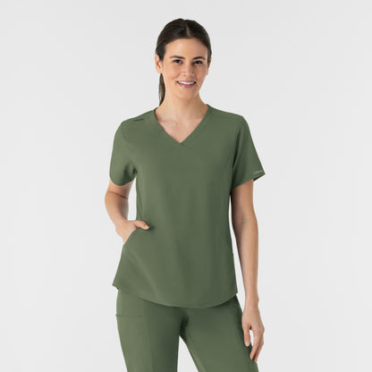 RENEW 6254 Women's V-Neck Scrub Top Olive
