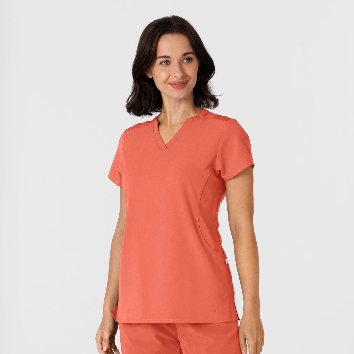 Nova 6432 Flex-n-Reach V-Neck Scrub Top Sugar Coral Model Image Right Side | Wink