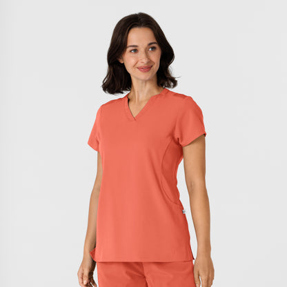 Nova 6432 Flex-n-Reach V-Neck Scrub Top Sugar Coral Model Image Right Side | Wink