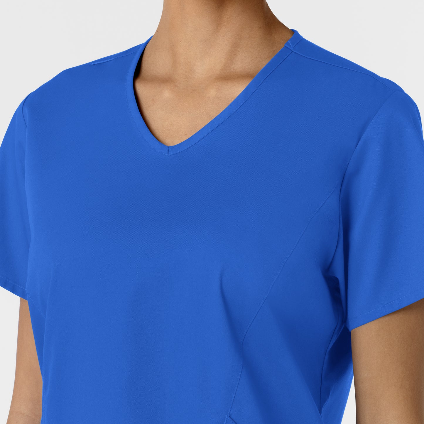 WonderWORK 106 Curved V-Neck Scrub Top Royal Model Image Alternate | Wink