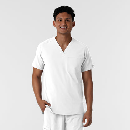 NURTUR 6380 Men's V-Neck Scrub Top White