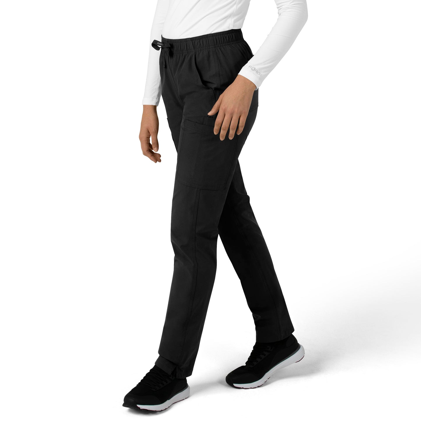 Force Essentials C51213 Straight Leg Scrub Pants Black Model Image Right Side | Carhartt