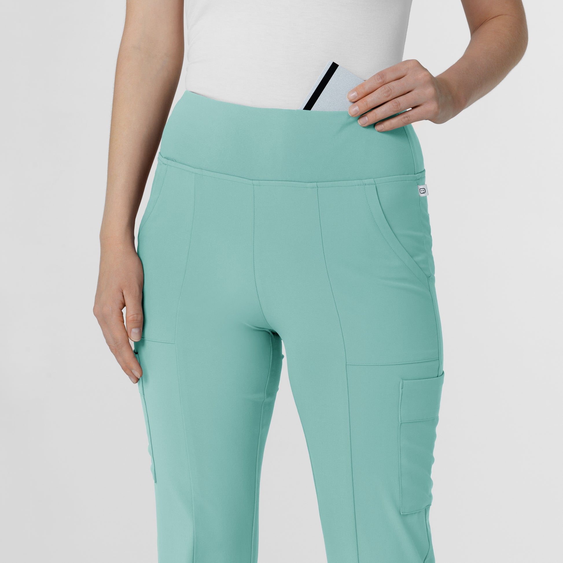 RENEW 5534 Cargo Flare Scrub Pants Turquoise Model Image Alternate | Wink