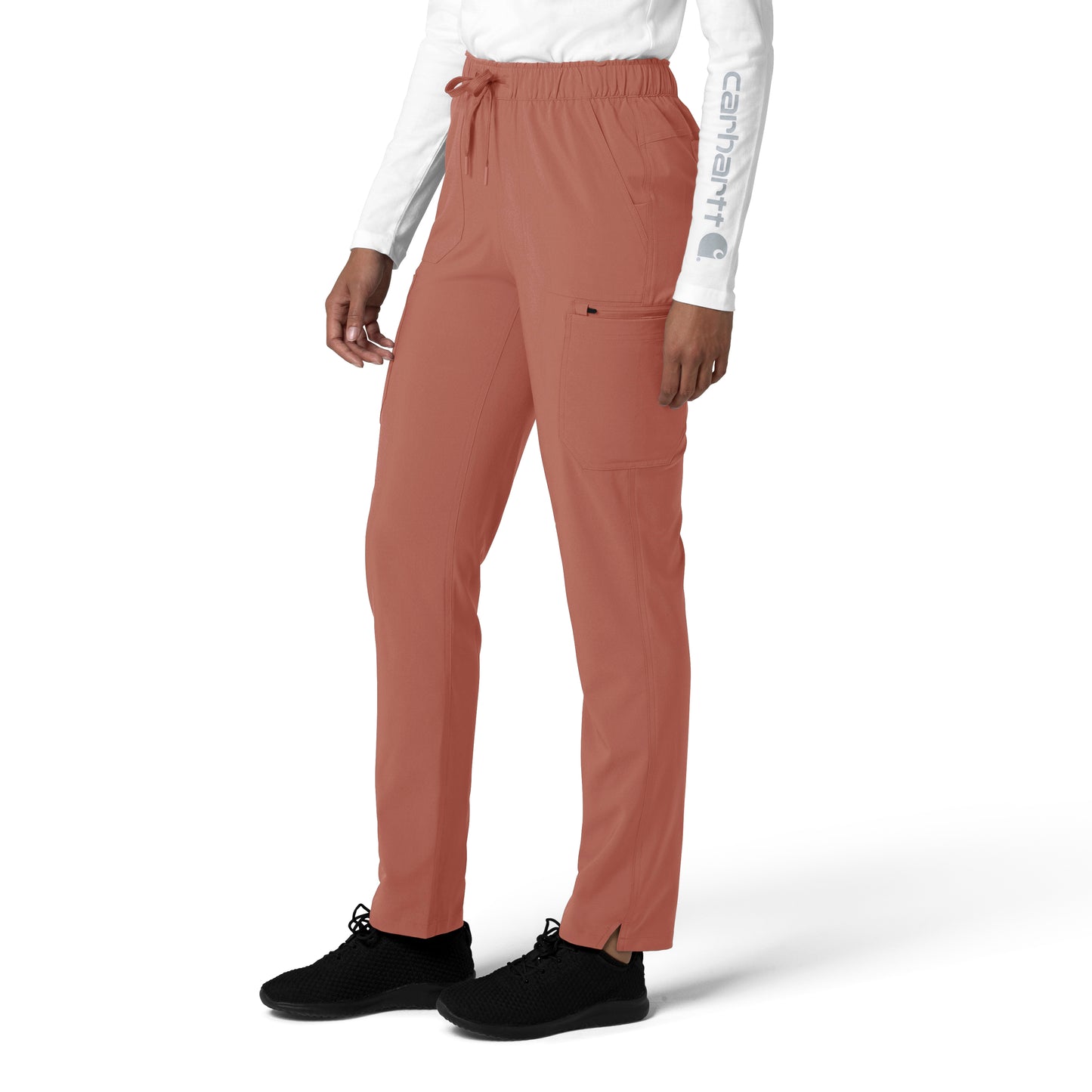 Force Cross-Flex C53210 Straight Leg Cargo Scrub Pants Wildrose Model Image Right Side | Carhartt