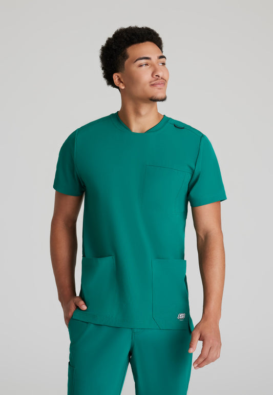 Skechers SKT193 Thesis Scrub Top Hunter Green Model Image Front | Barco