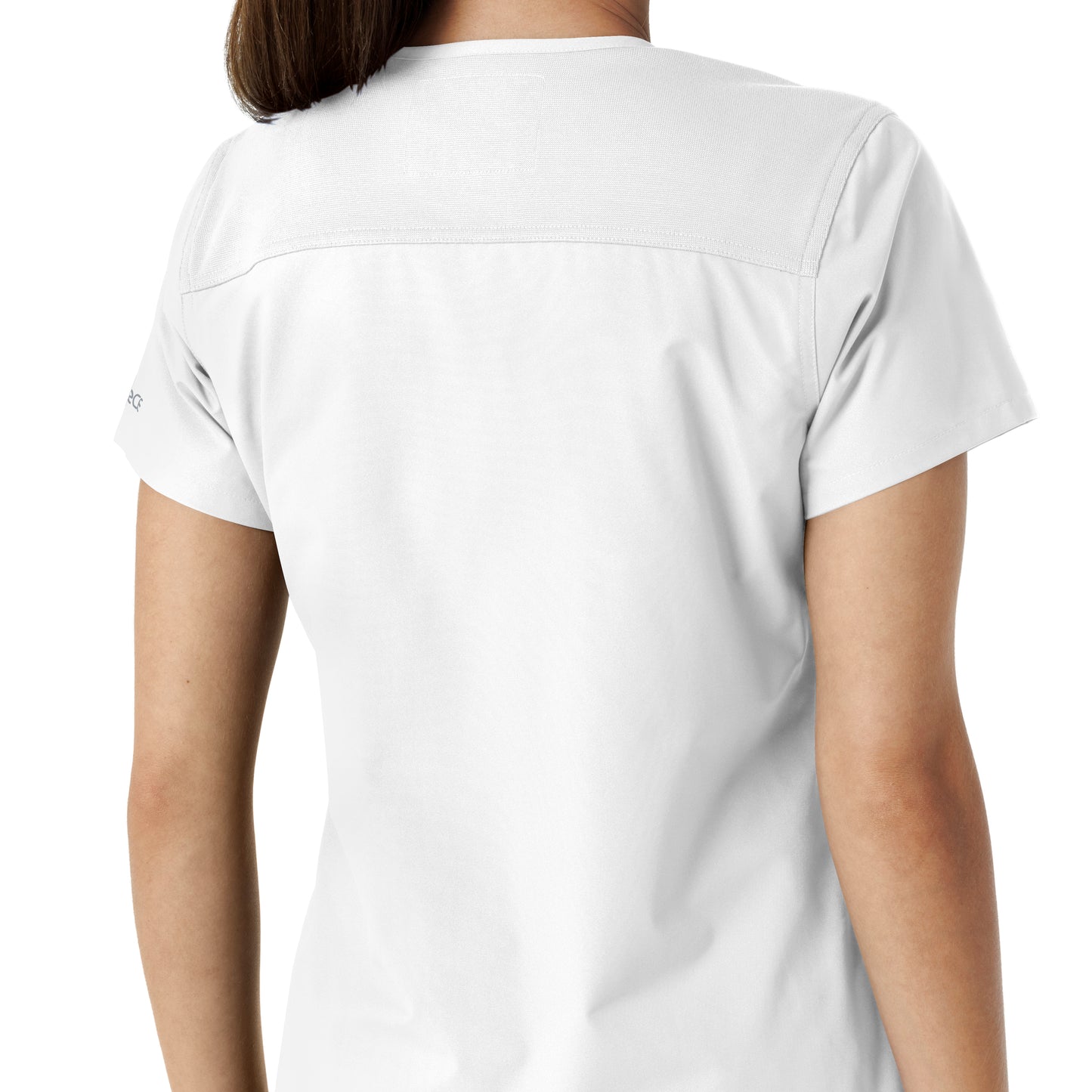 Force Essentials C12313 V-Neck Knit Panel Scrub Top White Model Image Alternate | Carhartt