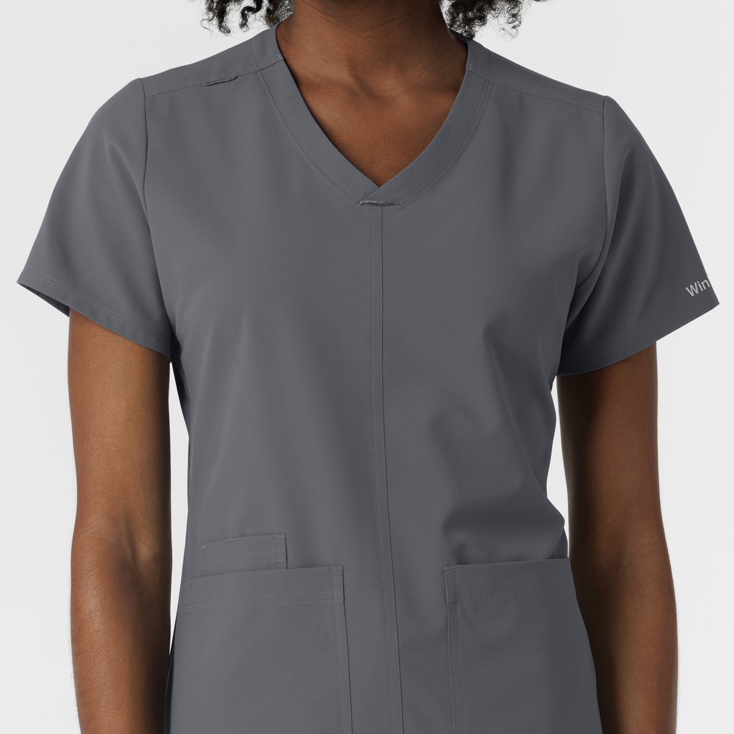 NURTUR 6180 Women's V-Neck Scrub Top Pewter