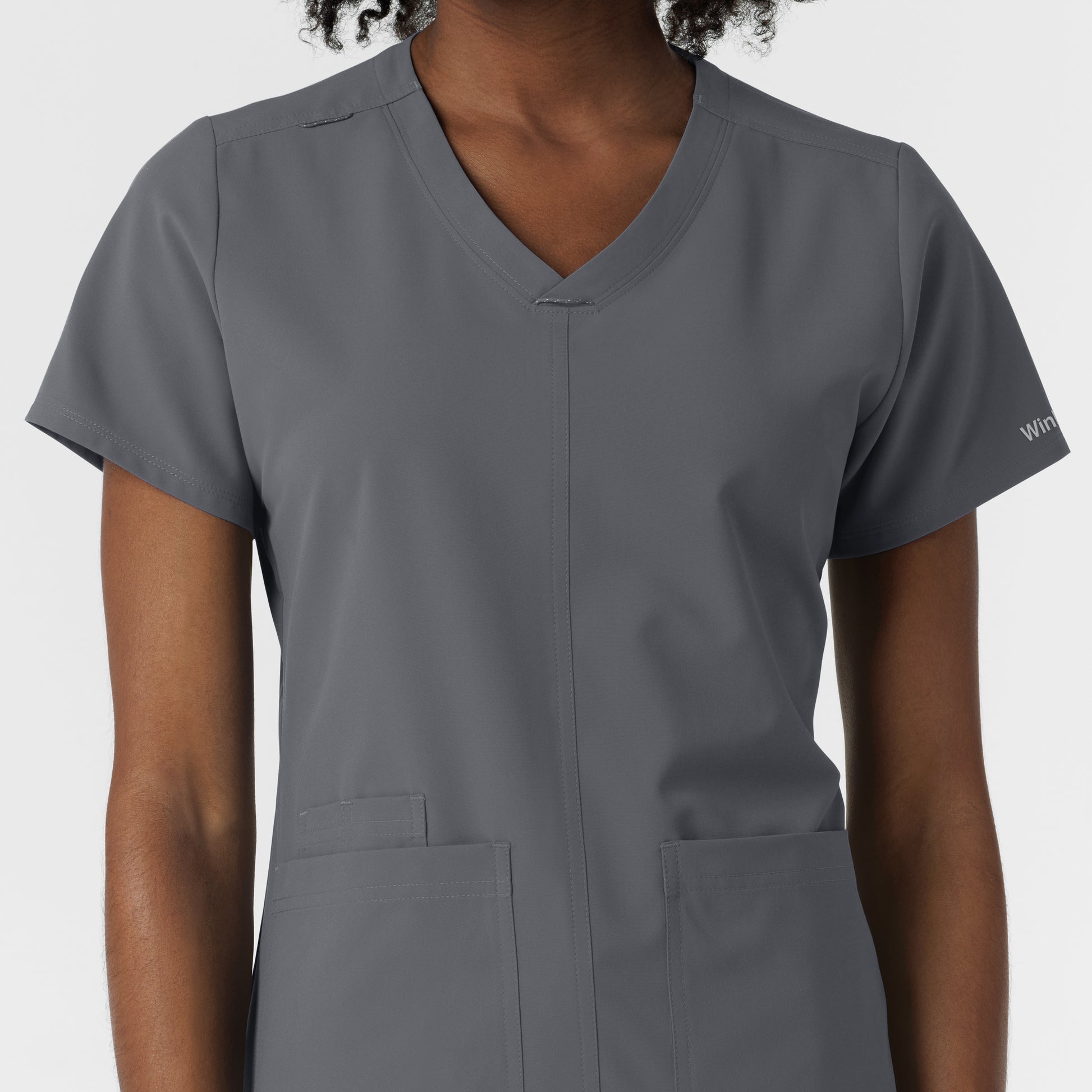 NURTUR 6180 Women's V-Neck Scrub Top Pewter