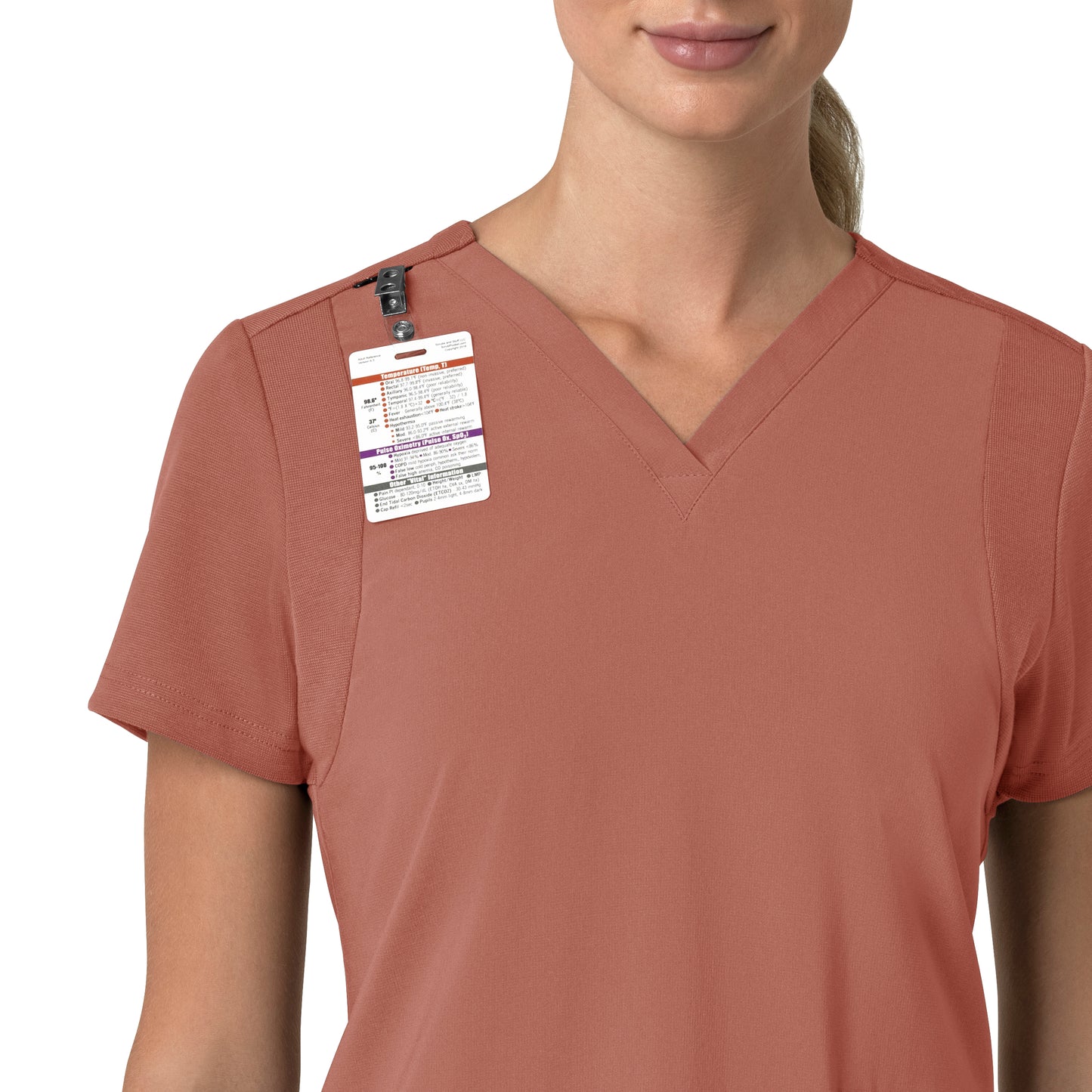 Force Cross-Flex C13210 Flex Panel V-Neck Scrub Top Wildrose Model Image Alternate | Carhartt