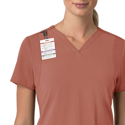 Force Cross-Flex C13210 Flex Panel V-Neck Scrub Top Wildrose Model Image Alternate | Carhartt