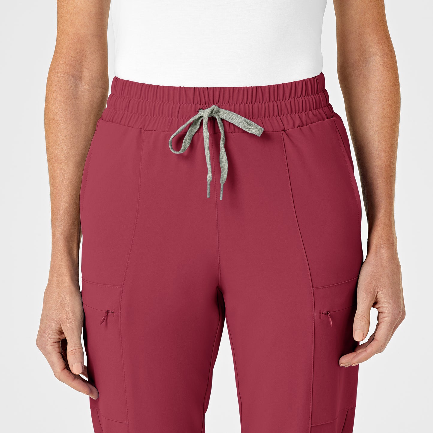 RENEW 5334 Women's High Waist Slim Leg Scrub Pants Ruby