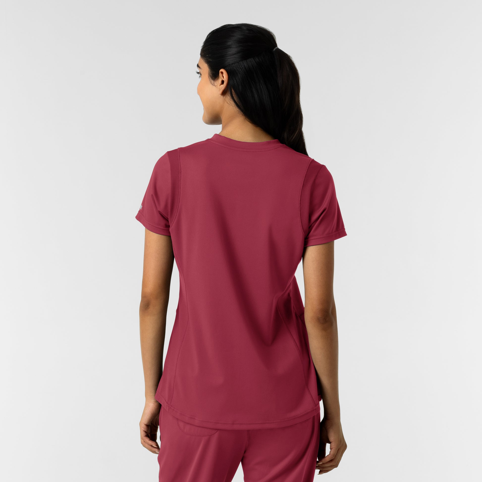 RENEW Knit 6559 Women's 2-Pocket Scrub Top Ruby