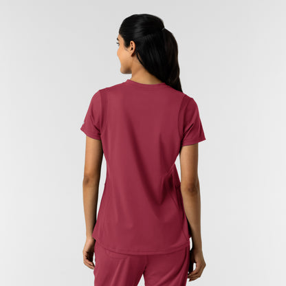 RENEW Knit 6559 Women's 2-Pocket Scrub Top Ruby