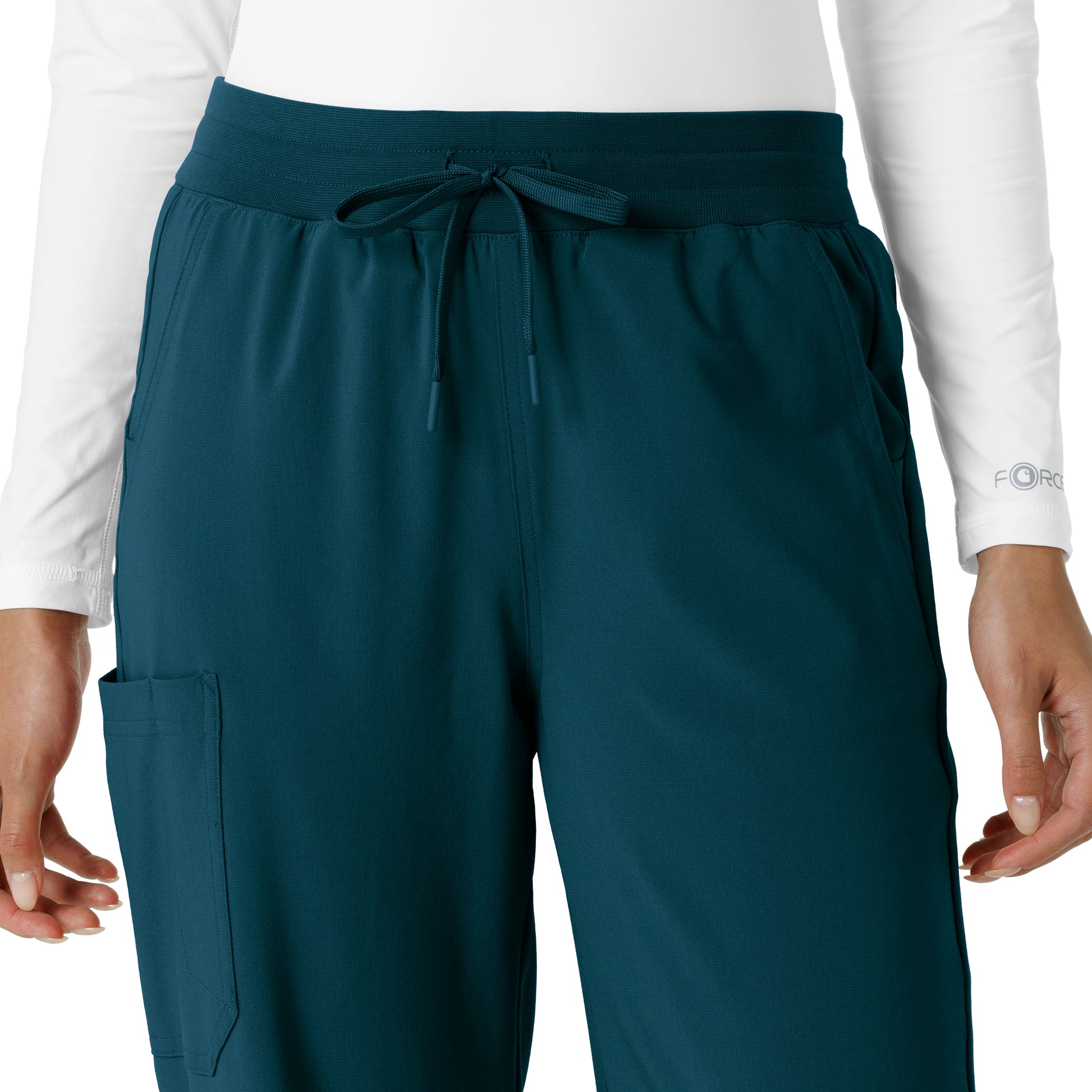 Force Cross-Flex C53310 Boot Cut Scrub Pants Caribbean Model Image Left Side | Carhartt